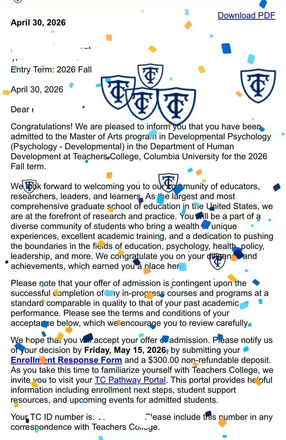 Acceptance letter 2
